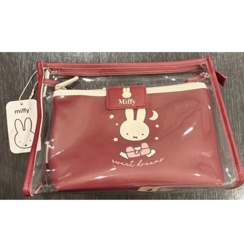 Adorable Miffy x Primark 2 Piece Cosmetic Travel Bag Zip Closure New